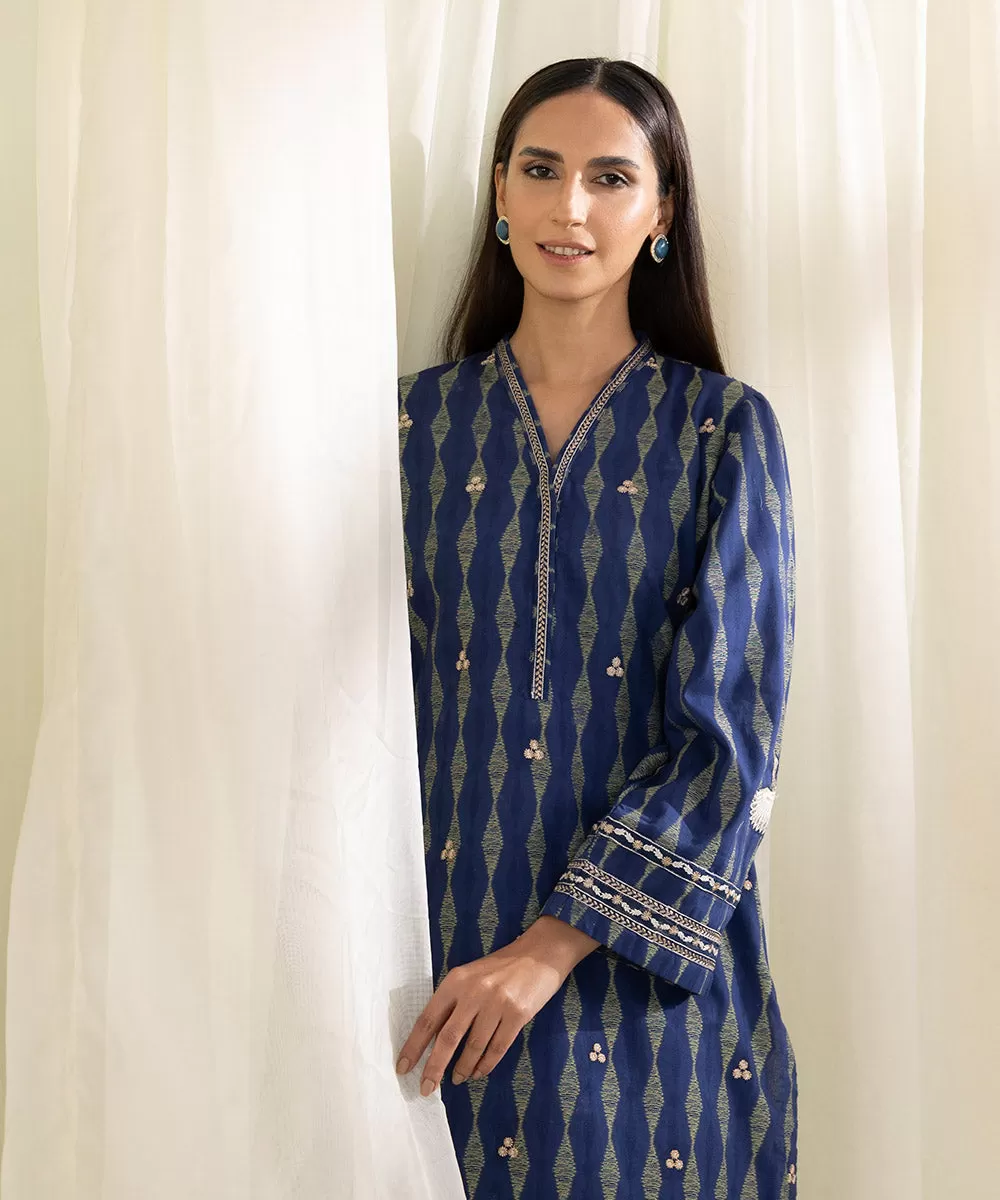 2 Piece - Embroidered Jacquard Suit