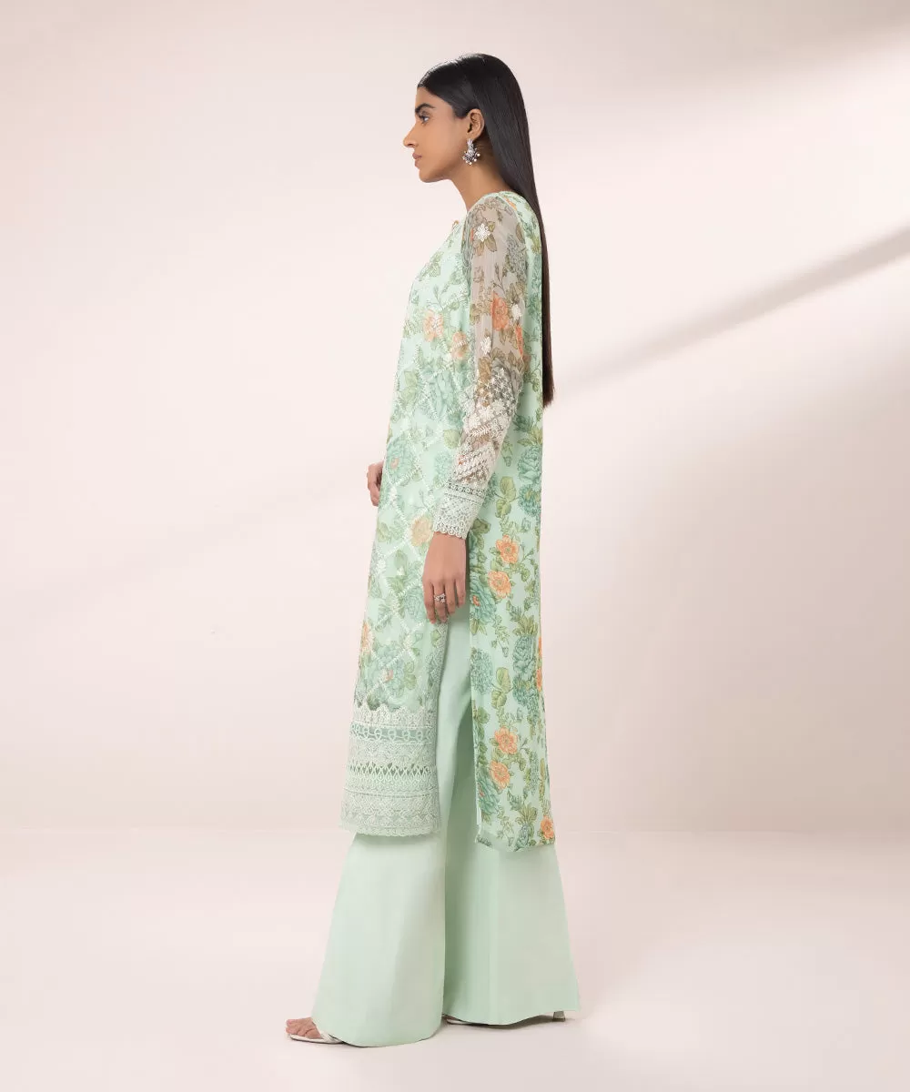 3 Piece - Embroidered Chiffon Suit