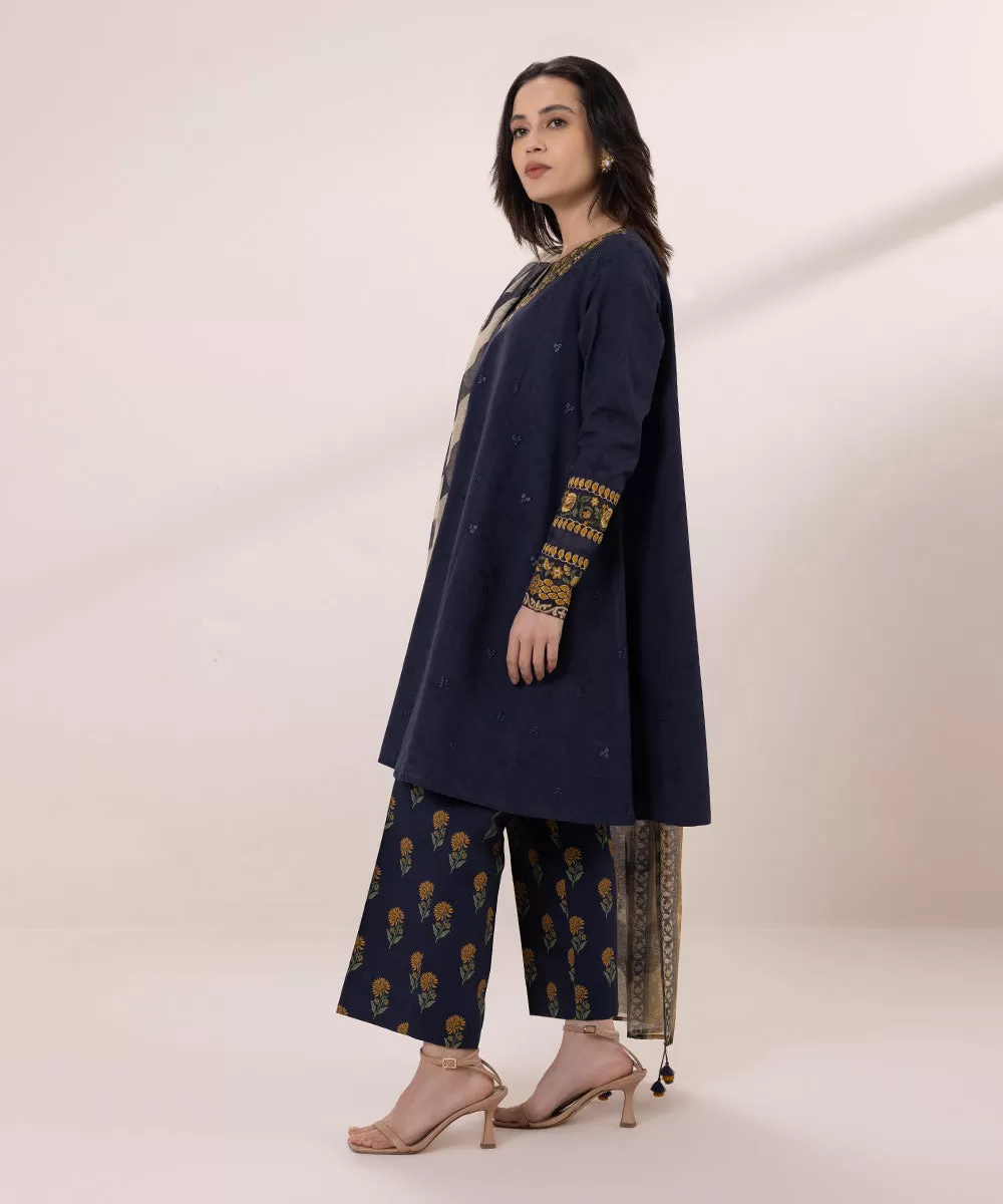 3 Piece - Embroidered Jacquard Suit