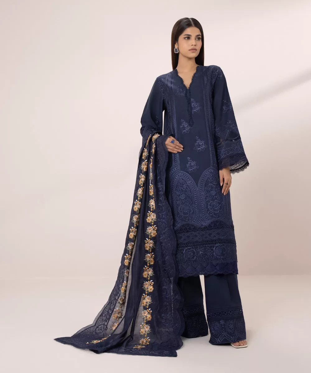 3 Piece - Embroidered Jacquard Suit