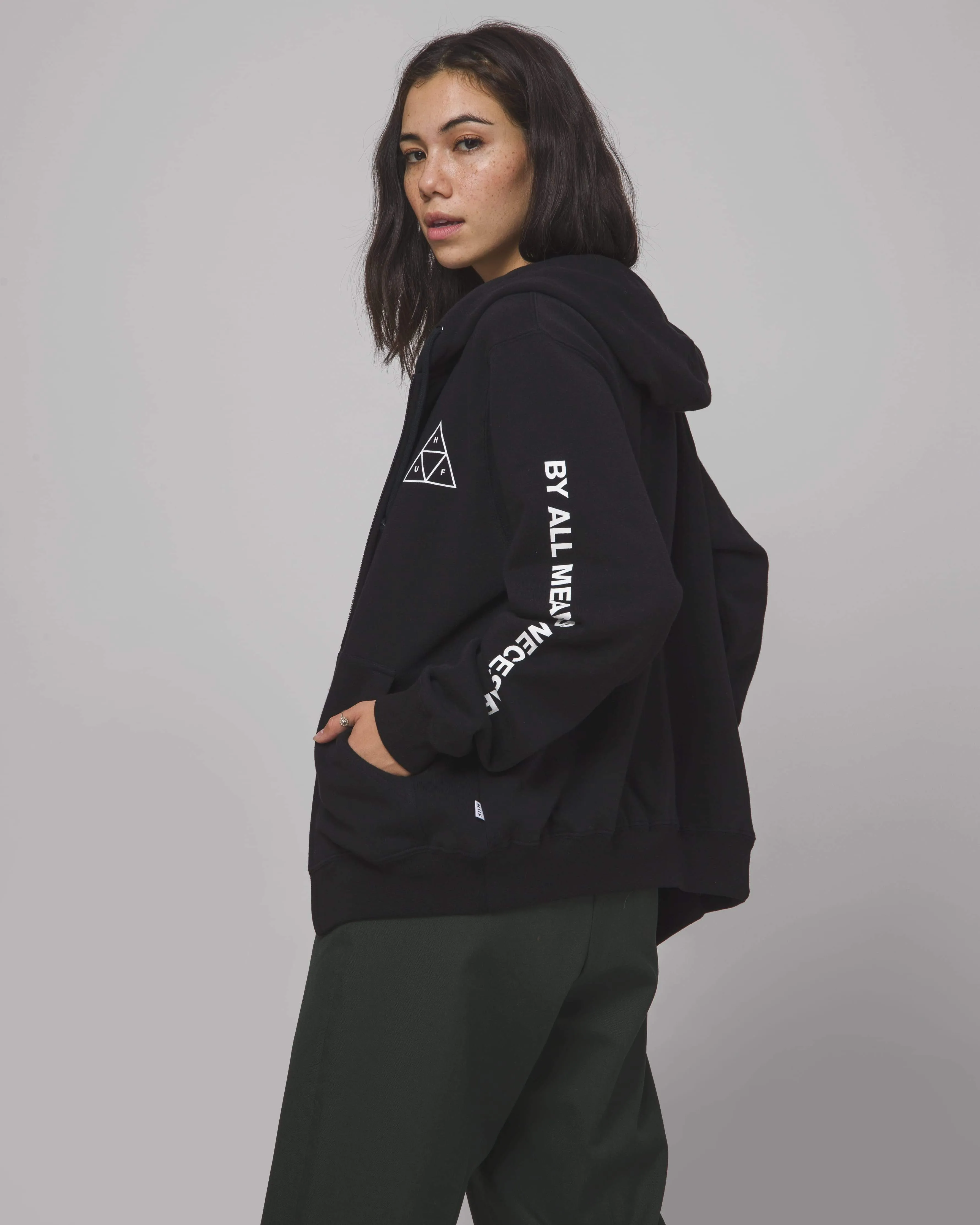 All Means Triple Triangle Full-Zip Hoodie