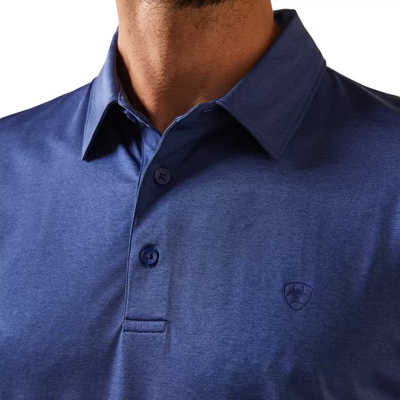 'Ariat' Men's Charger 2.0 Polo - Cloudburst Blue