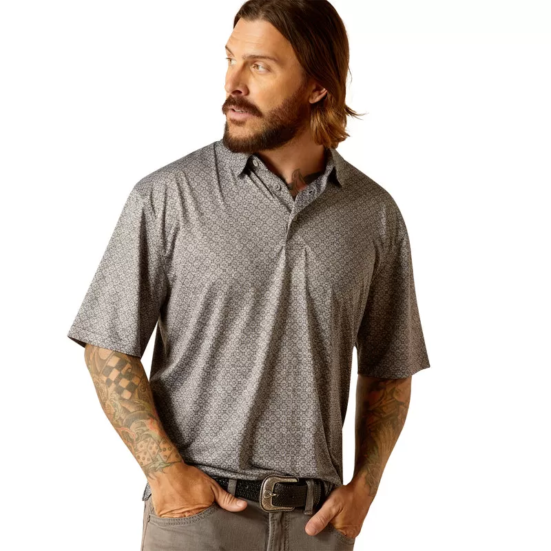 'Ariat' Men's Charger 2.0 Printed Polo - Micro Chip