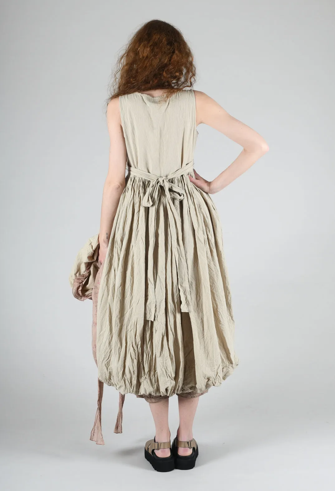 Awara Dress in Striped Linen