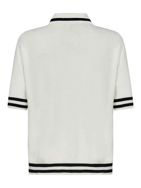 Balmain Cotton And Lyocell Knit Polo Shirt