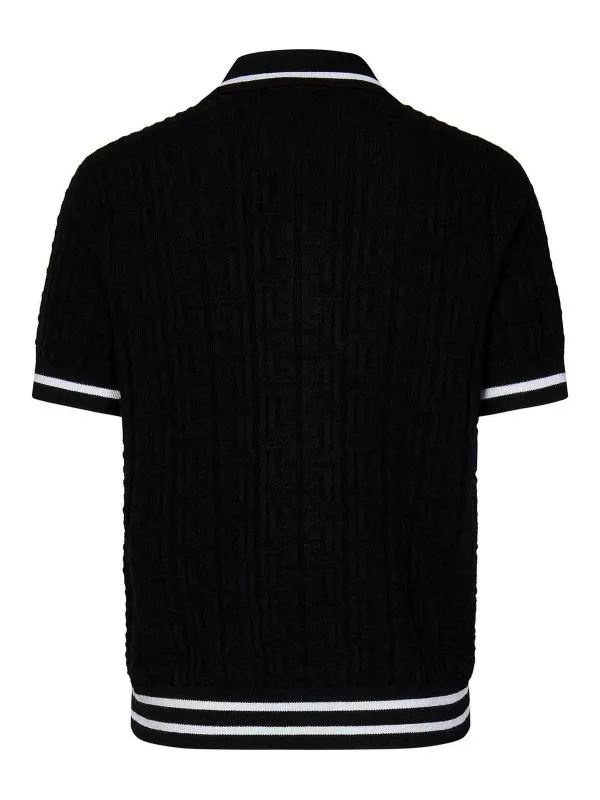 Balmain Extrafine Merino Wool Knit Polo Shirt