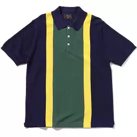 BEAMS PLUS Knit Polo Stripe Navy