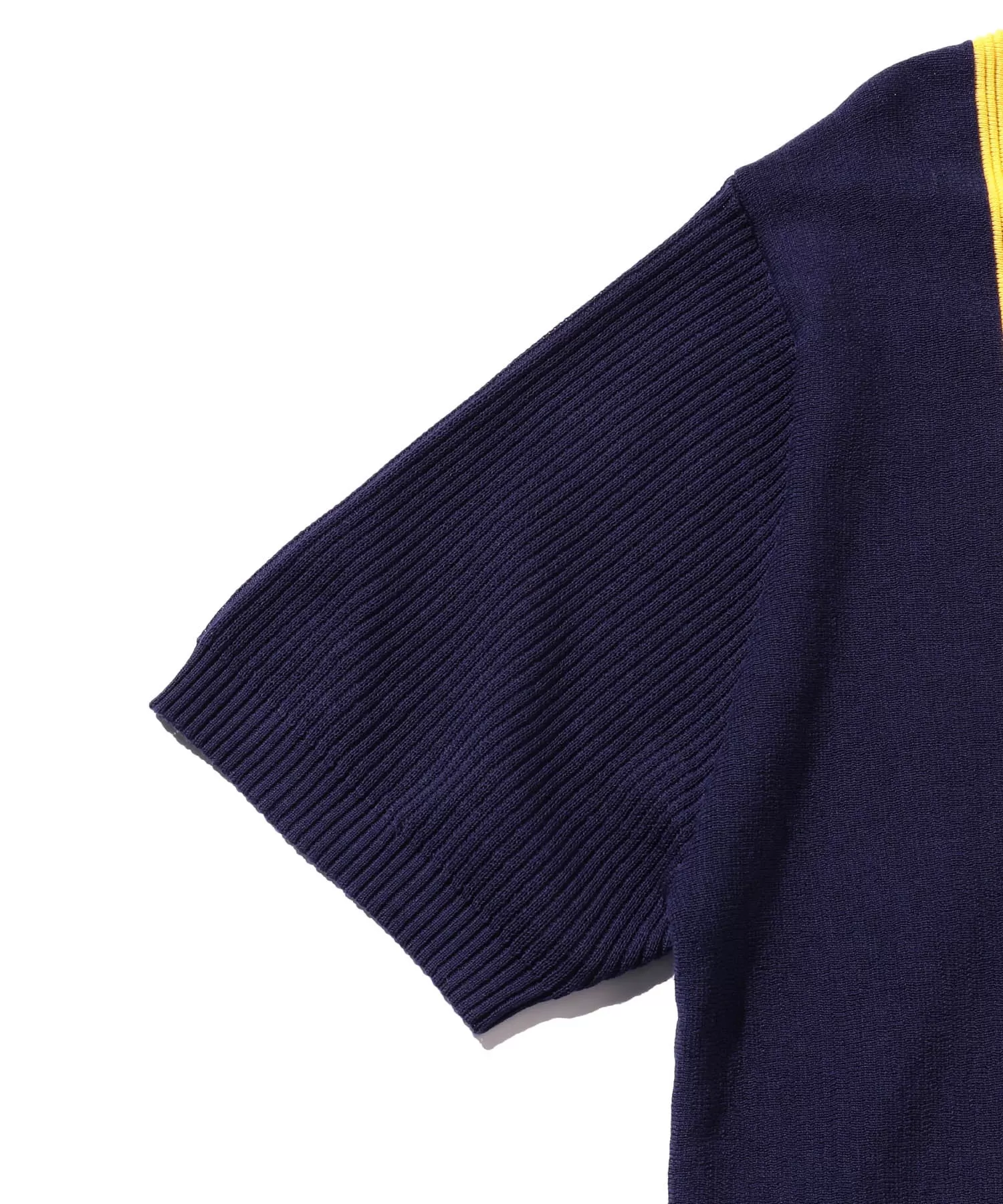 BEAMS PLUS Knit Polo Stripe Navy