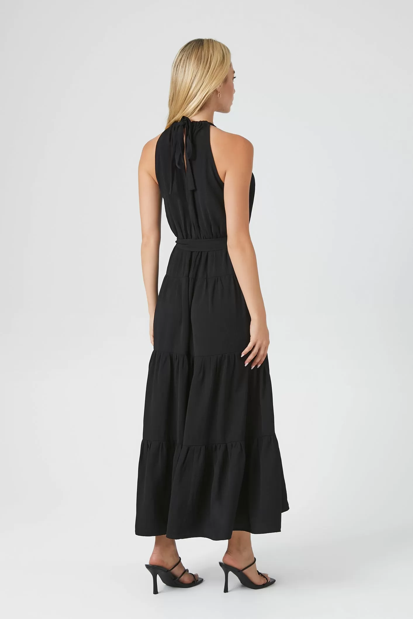 Belted Halter Maxi Dress