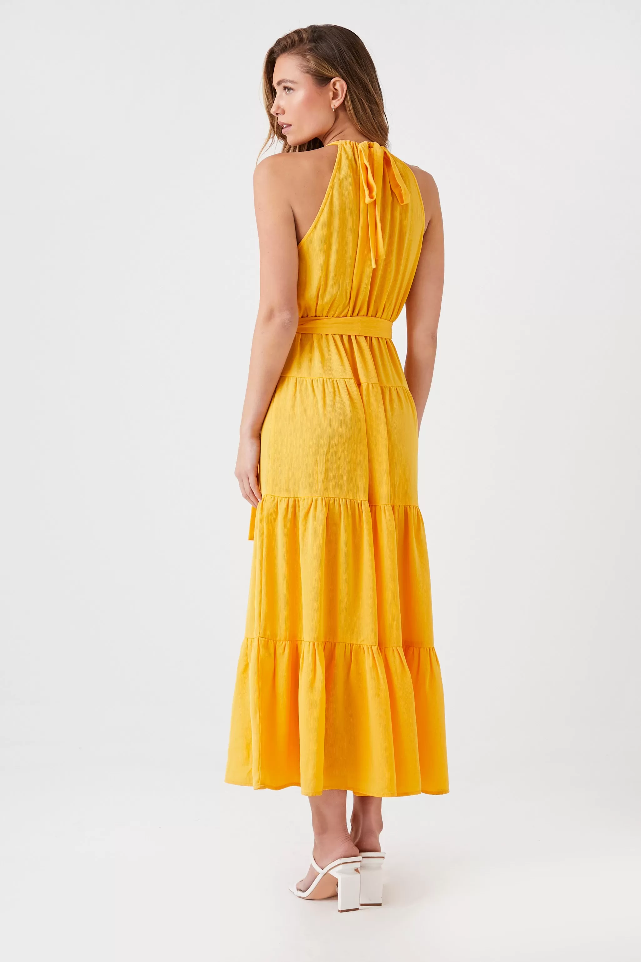 Belted Halter Maxi Dress