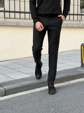 Benjamin Slim Fit High Quality Black Patterned Anthracite Pants