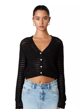 BLACK CROCHET CARDIGAN