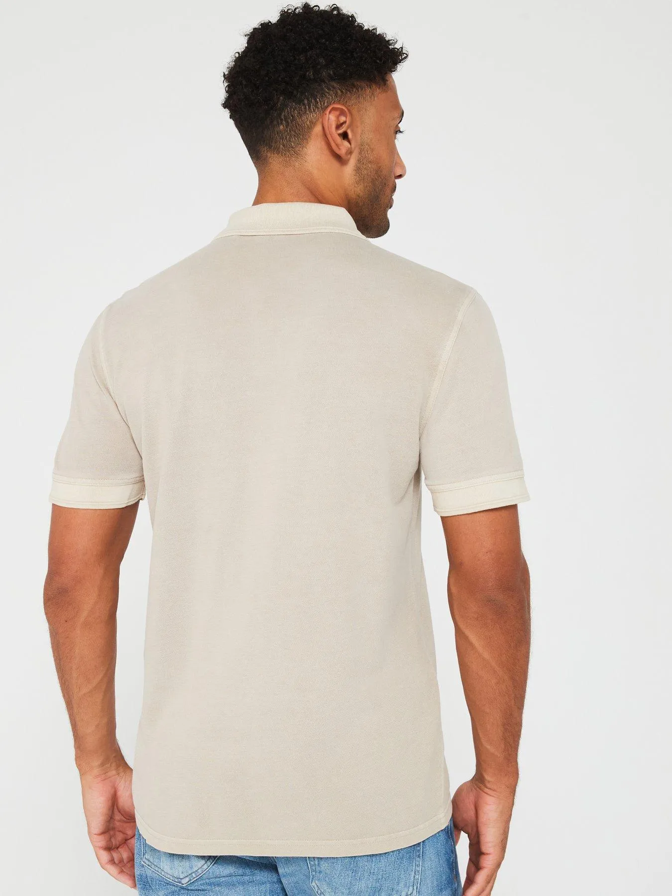 BOSS Prime Garment Dyed Polo Shirt - Light Beige