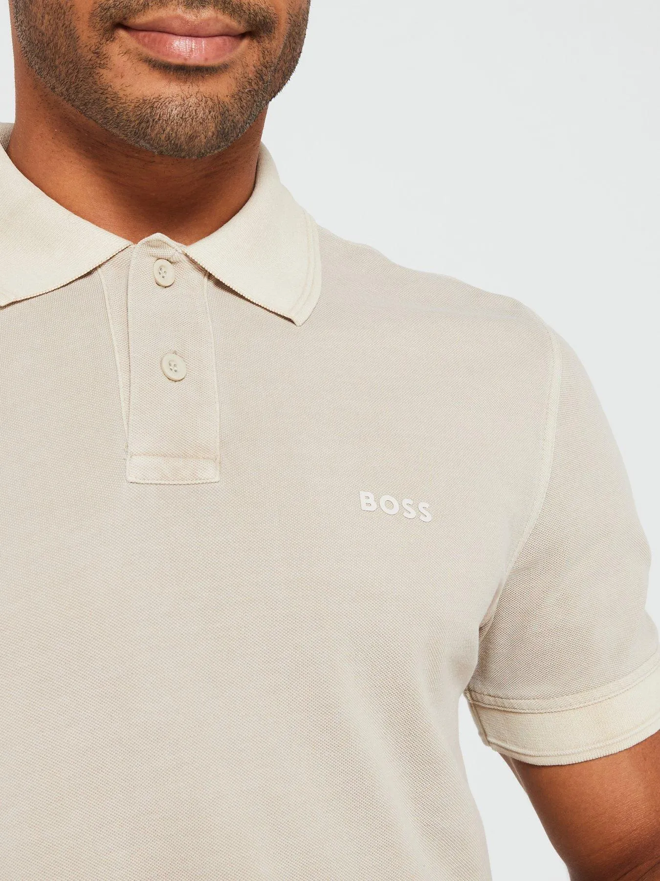 BOSS Prime Garment Dyed Polo Shirt - Light Beige