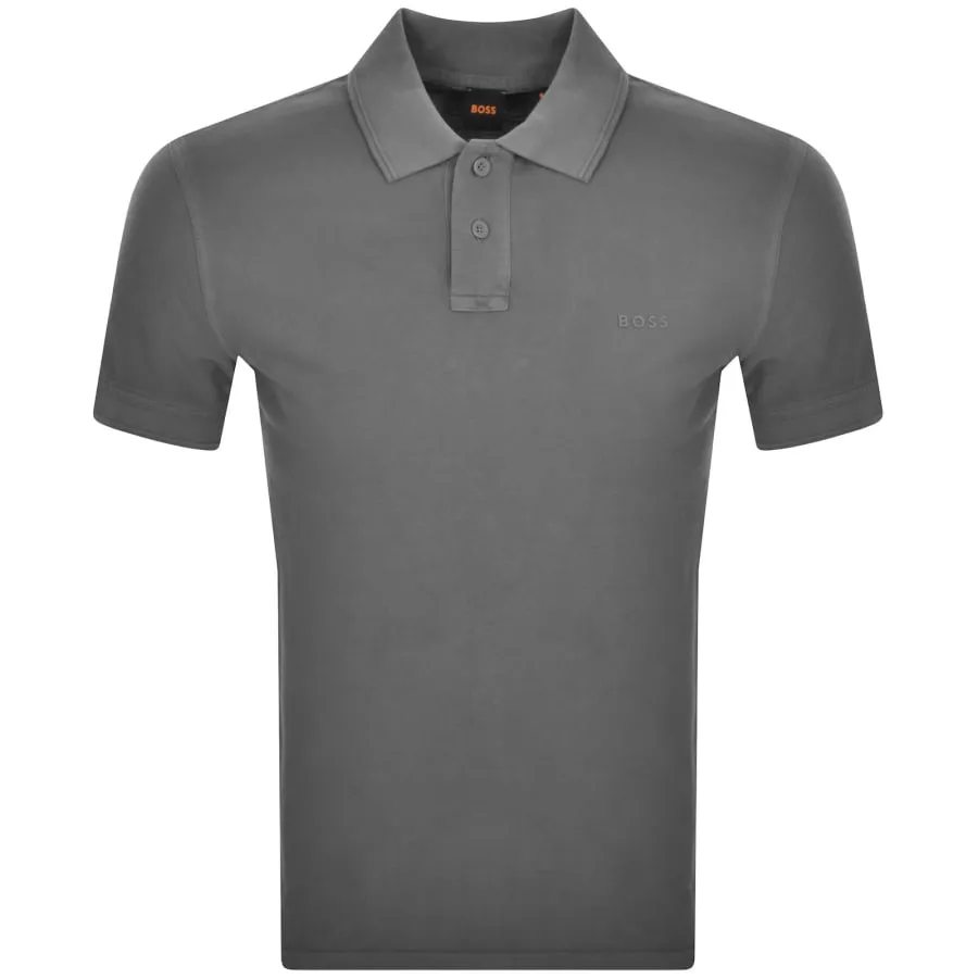 BOSS Prime Polo T Shirt Grey