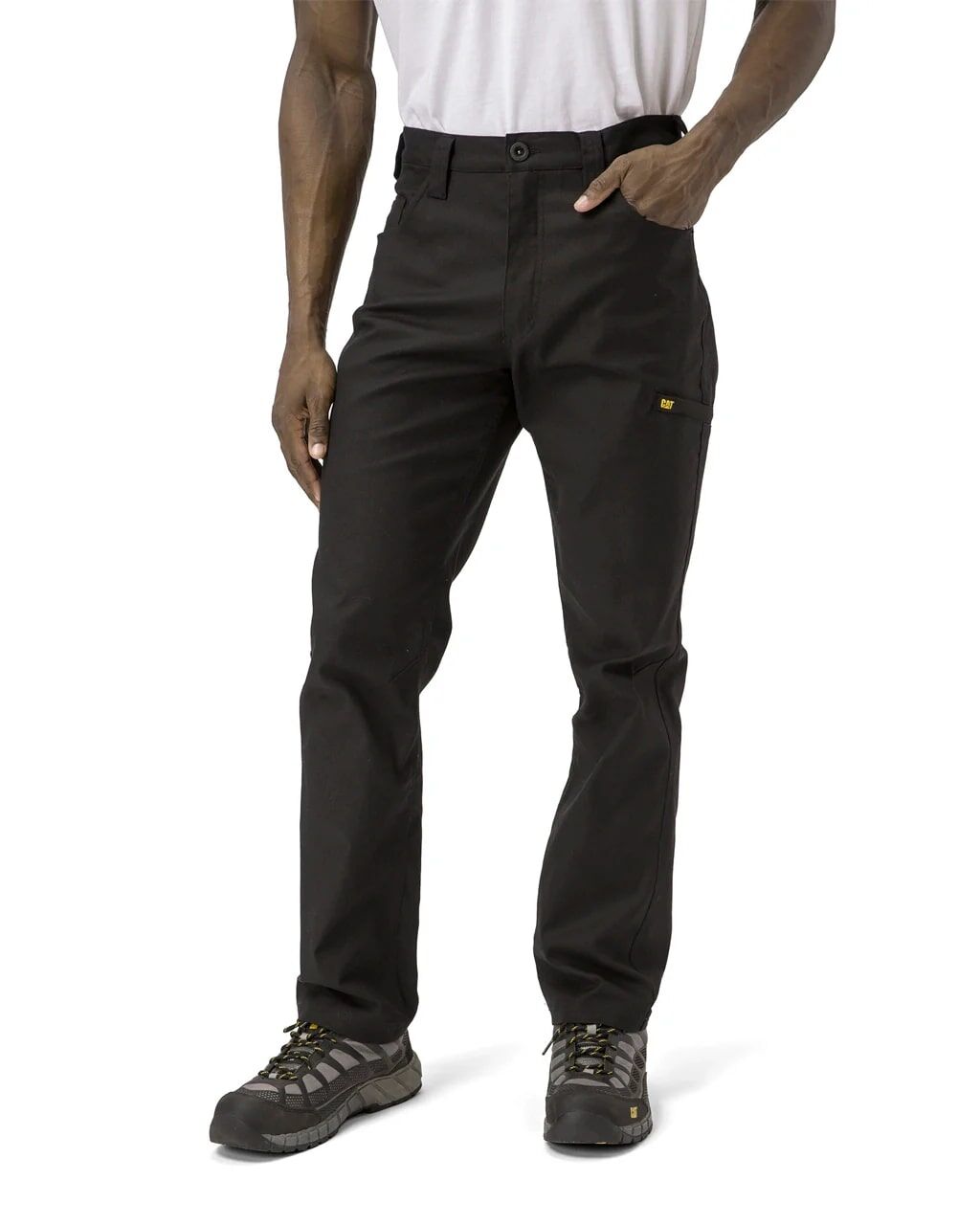 CAT Men's Stretch Canvas Utility Straight Fit Work Pants in Black