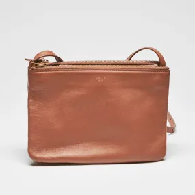 Celine Camel Color Soft Leather Trio Crossbody Bag