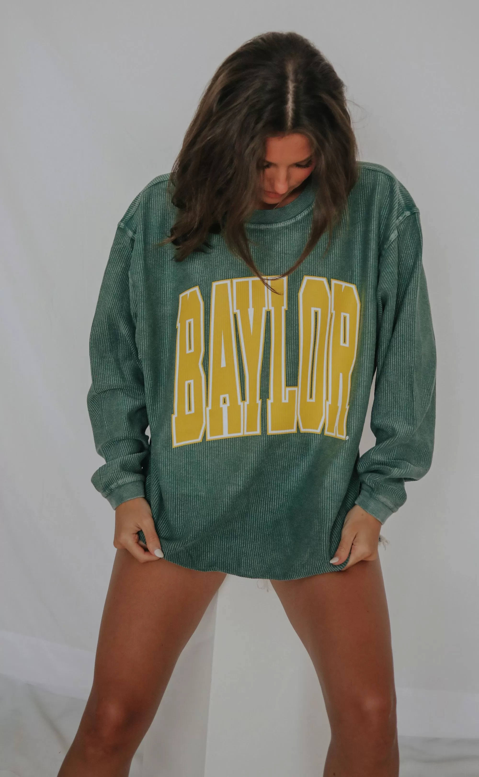 charlie southern: baylor collegiate corded sweatshirt - 2023