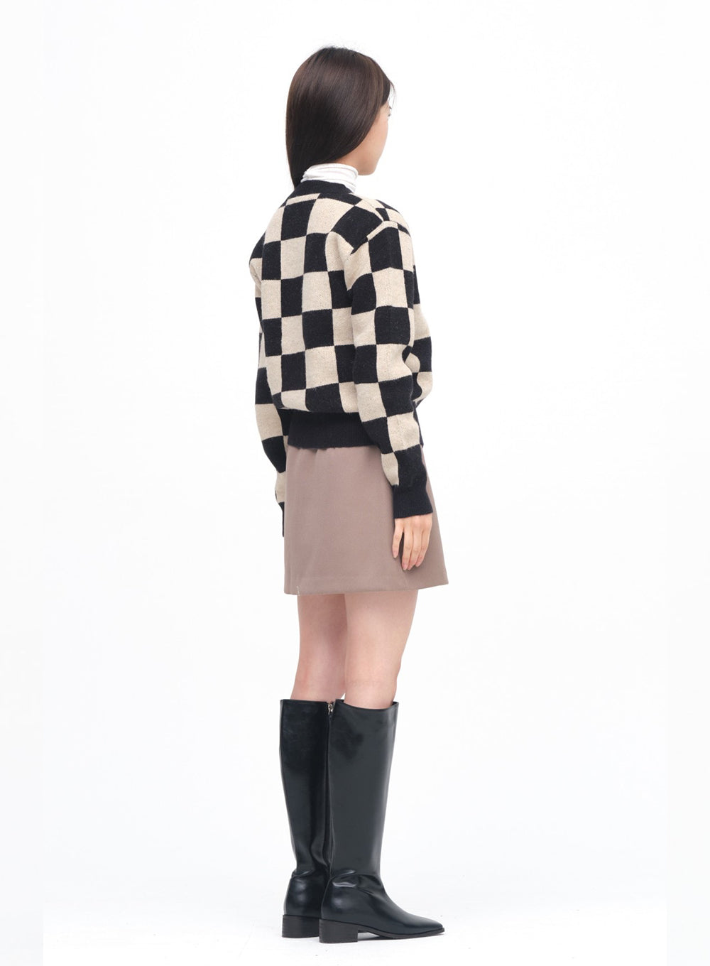 Checkerboard Pattern Cardigan #94