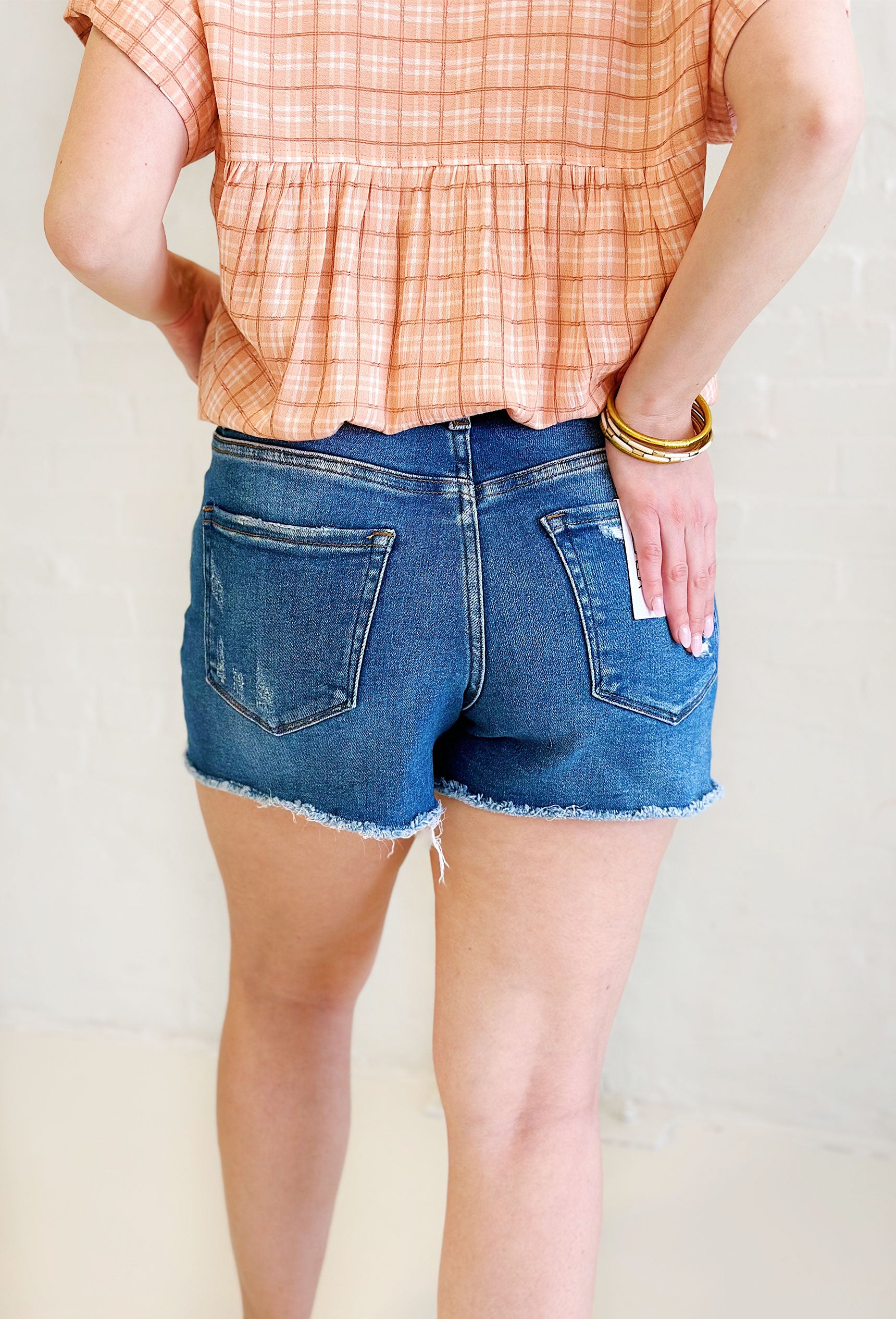 Cortney Stretch Mom Denim Shorts by Vervet