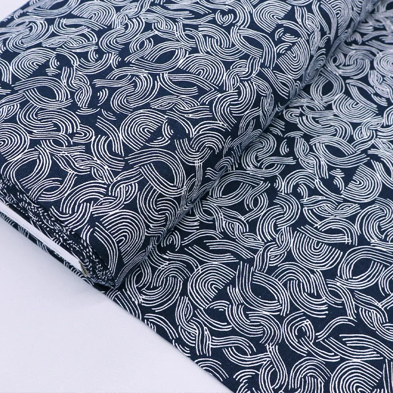 Cotton and Linen Mix - Indigo - Twisty