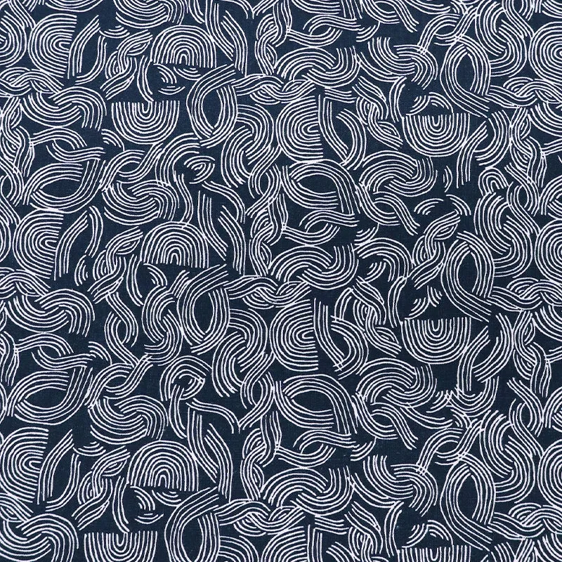 Cotton and Linen Mix - Indigo - Twisty