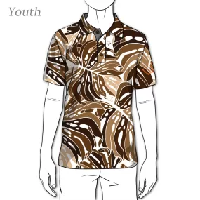 Earth Monstera 2.0 - OGA Youth Polo - Earth Tones