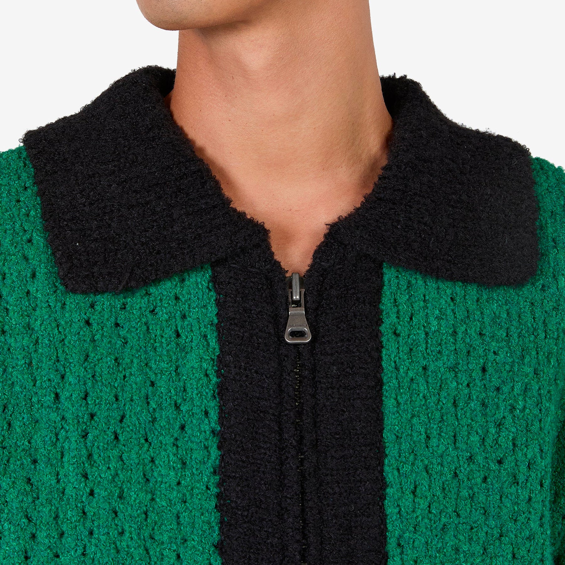 Elass Colour Block Cardigan Green