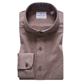 Emanuel Berg - Polo manches longues Premium Jersey Knit - Modern Fit - Chocolat