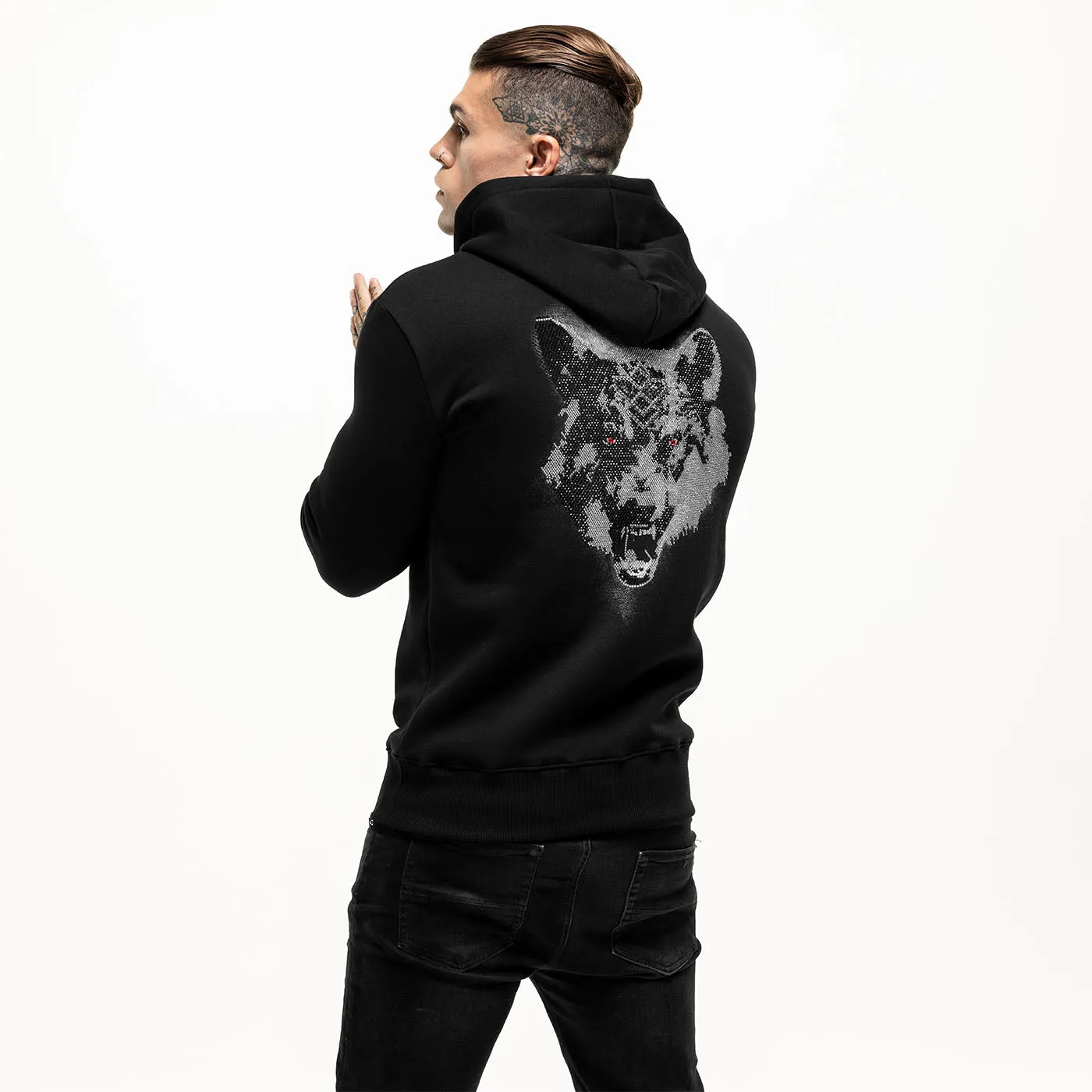 Embellished Wolf Hoodie