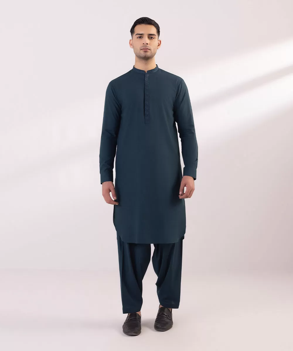 Embroidered Wash & Wear Suit