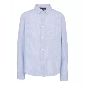 Emporio Armani Boys Blue Striped Dress Shirt_3R4C09-4N7SZ