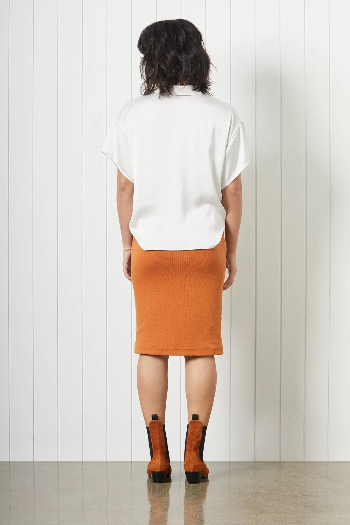 Esme Skirt in Knit Cotton Rib