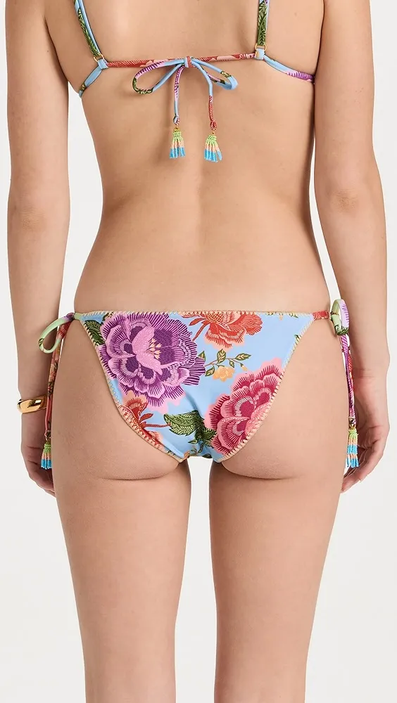 FARM Rio   Flower Scarves Tie Side Bikini Bottoms 