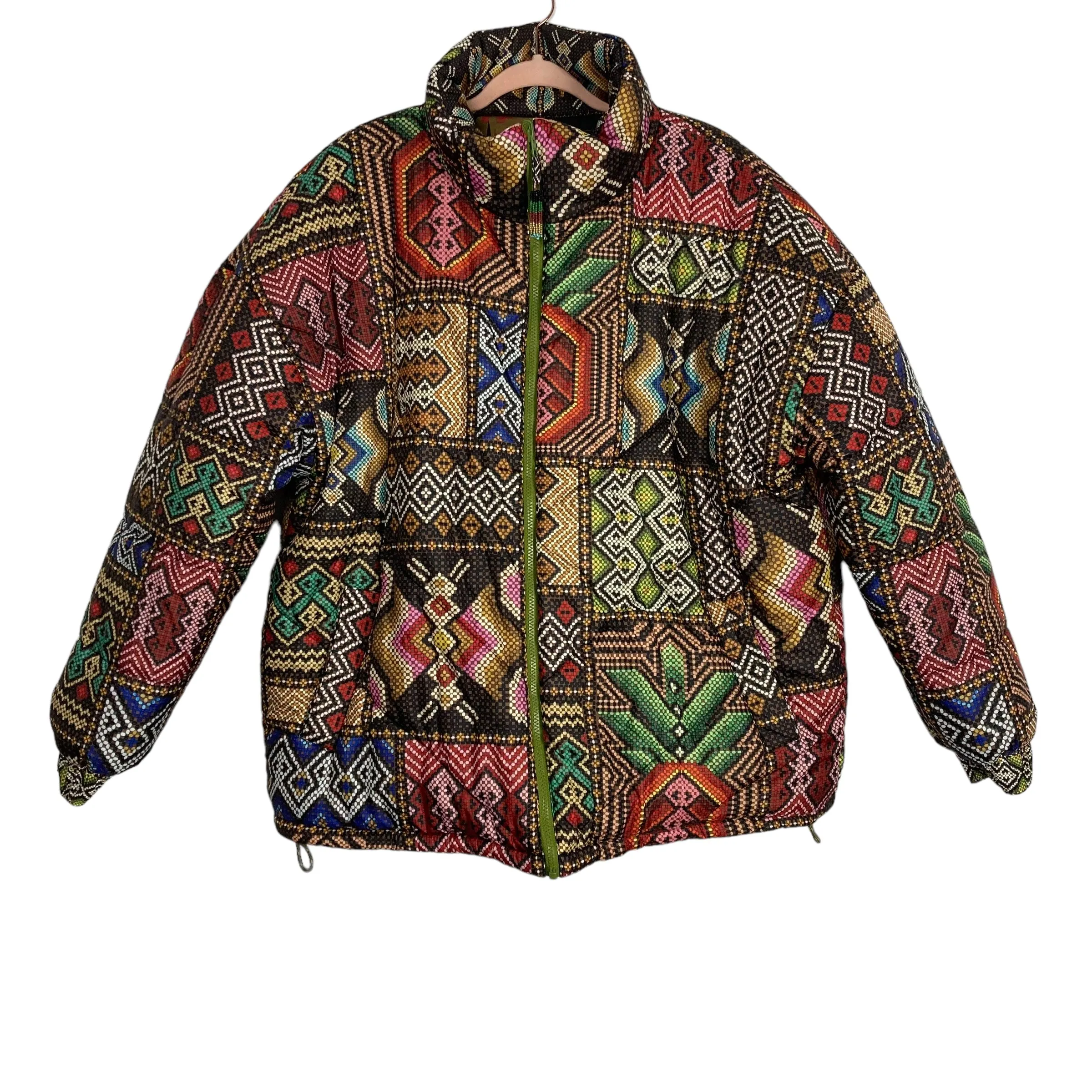 Farm Rio Tropical Metallic Reversible Puffer Jacket NWT- Size XL