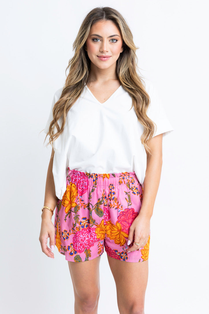 Floral Poplin Shorts