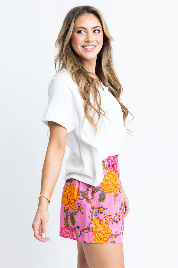 Floral Poplin Shorts