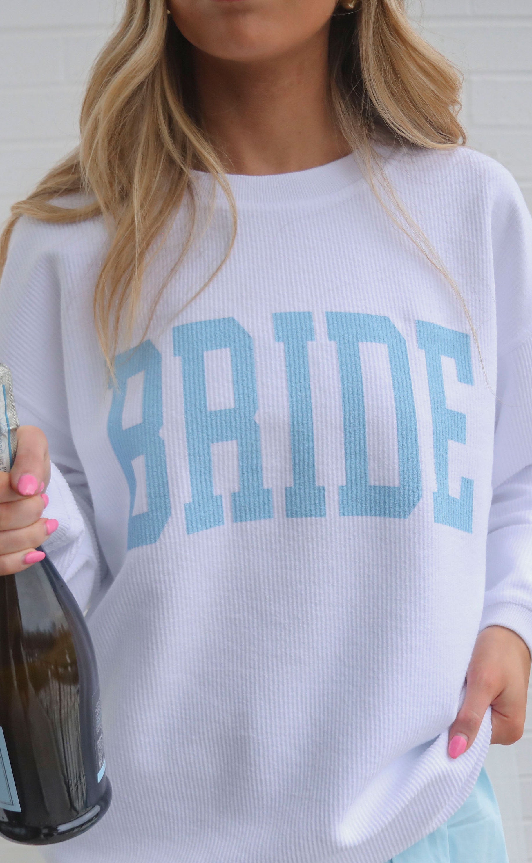 friday + saturday: bride corded sweatshirt