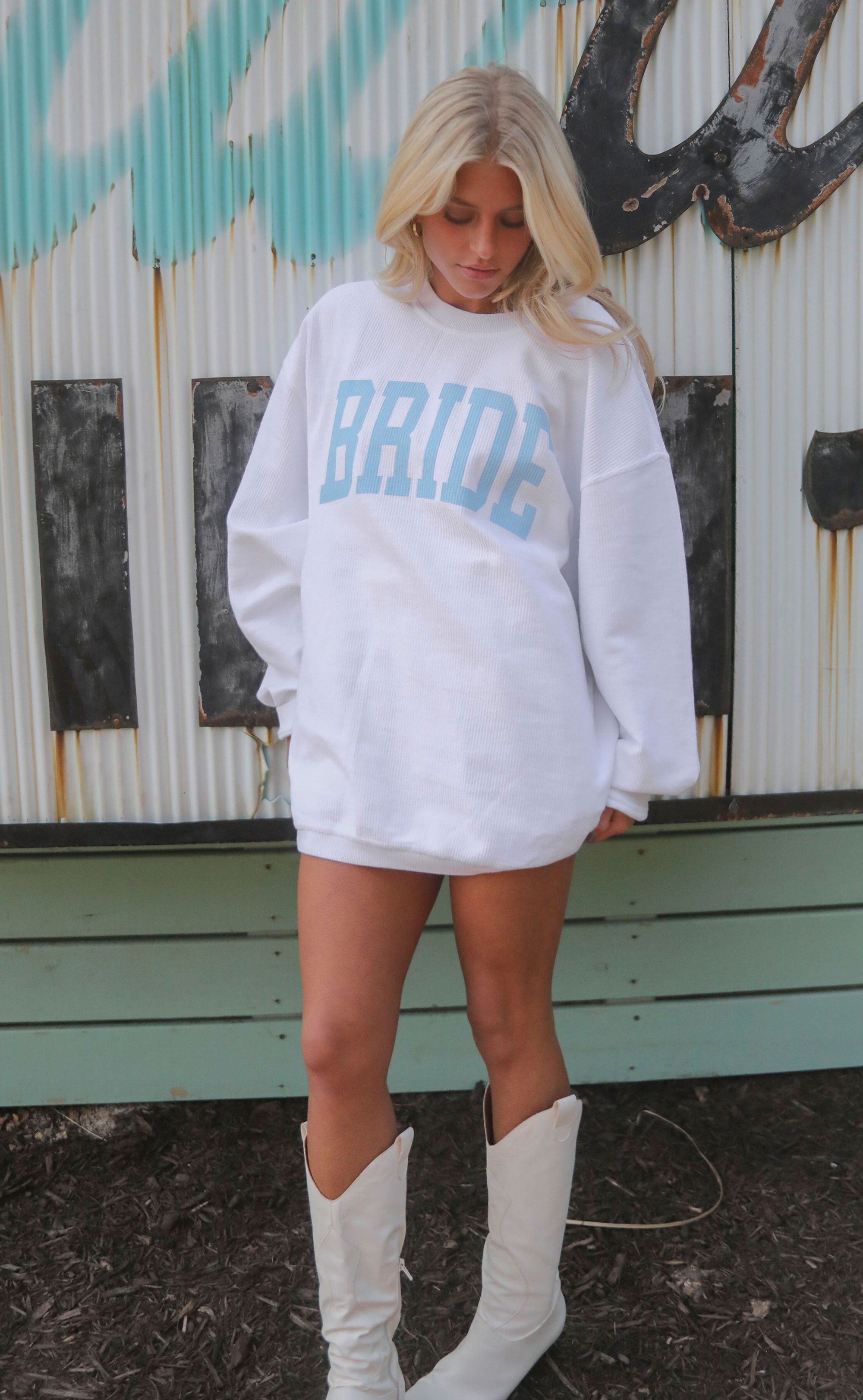 friday + saturday: bride corded sweatshirt