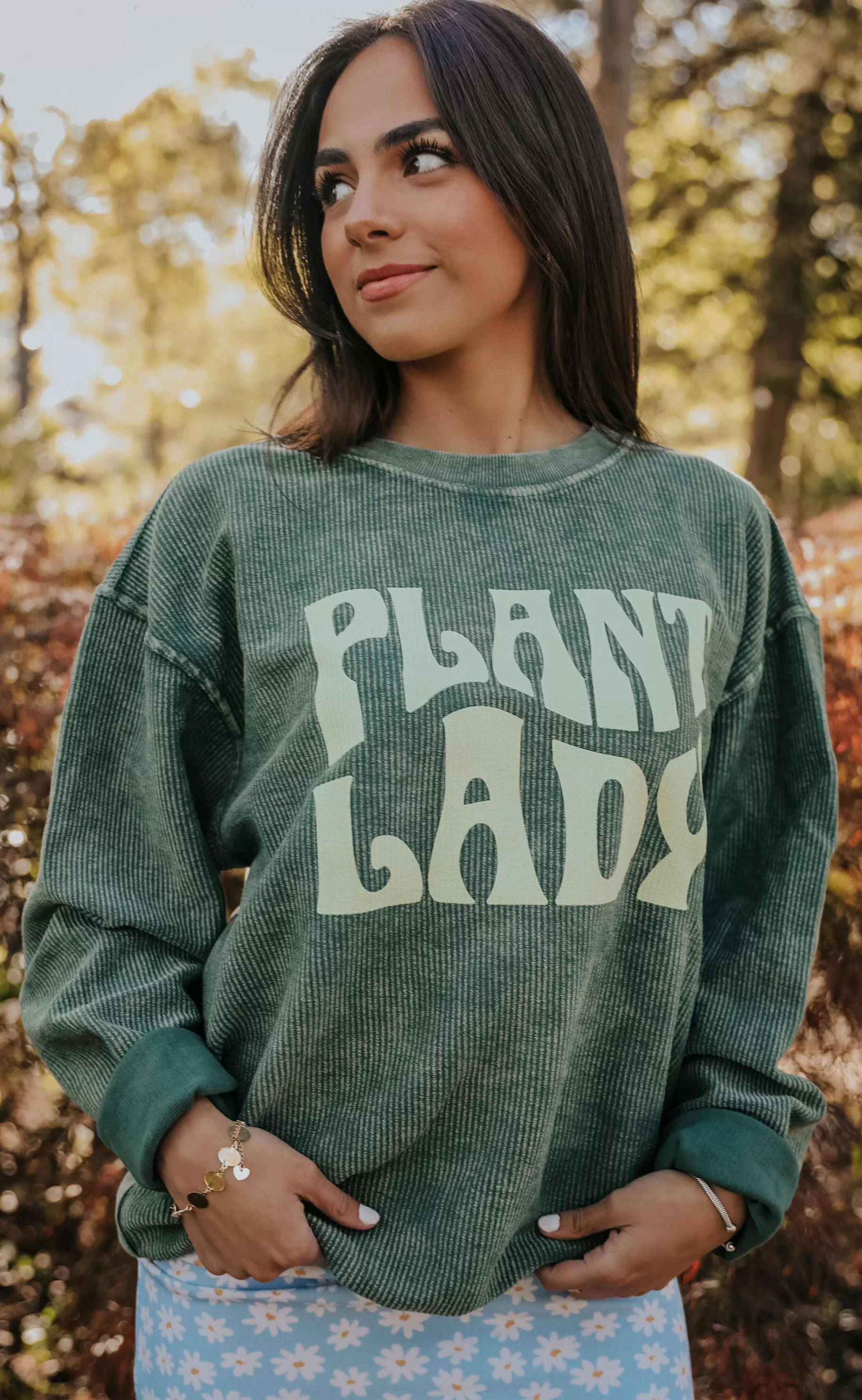 friday + saturday: plant lady corded sweatshirt