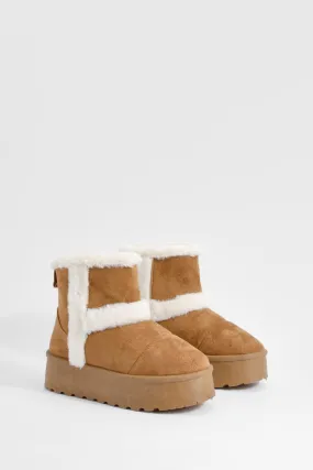 Fur Detail Platform Cozy Boots