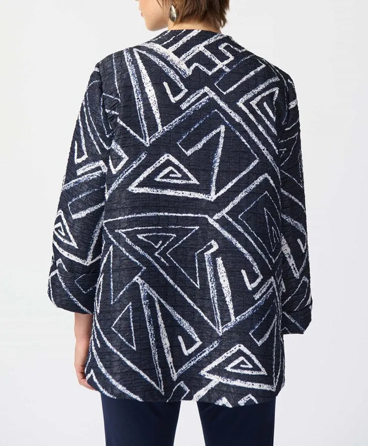 Geometric Print Woven Jacquard Swing Jacket