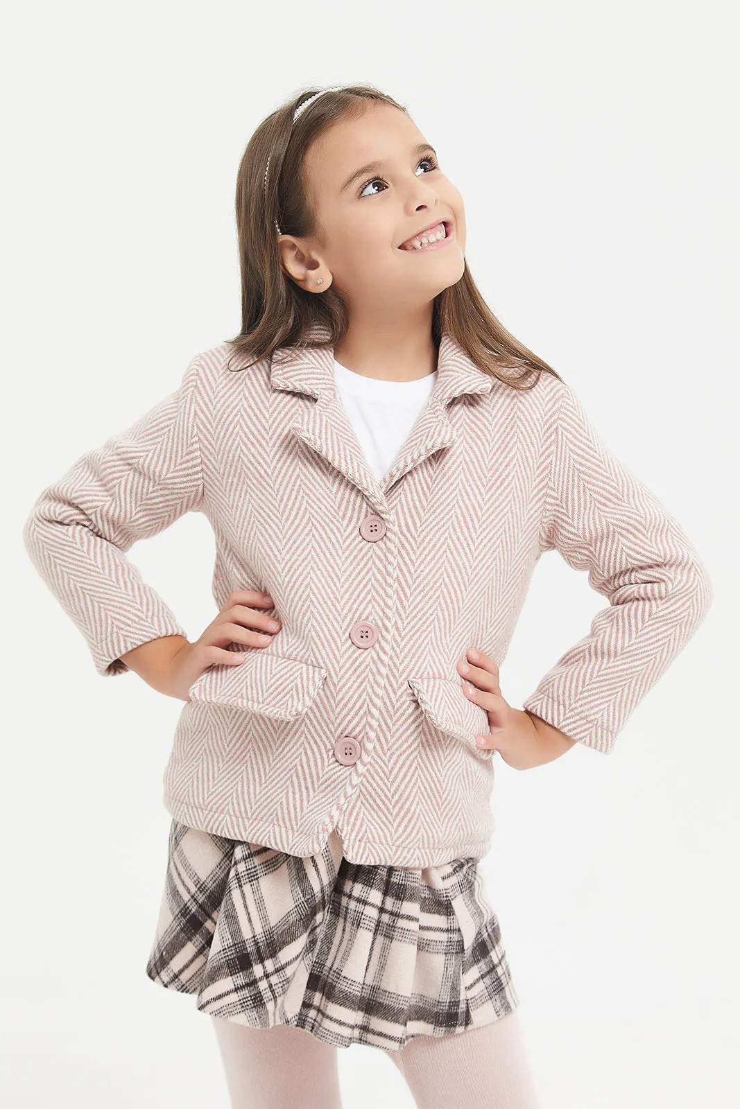 Girls Brown Tweed Jacket