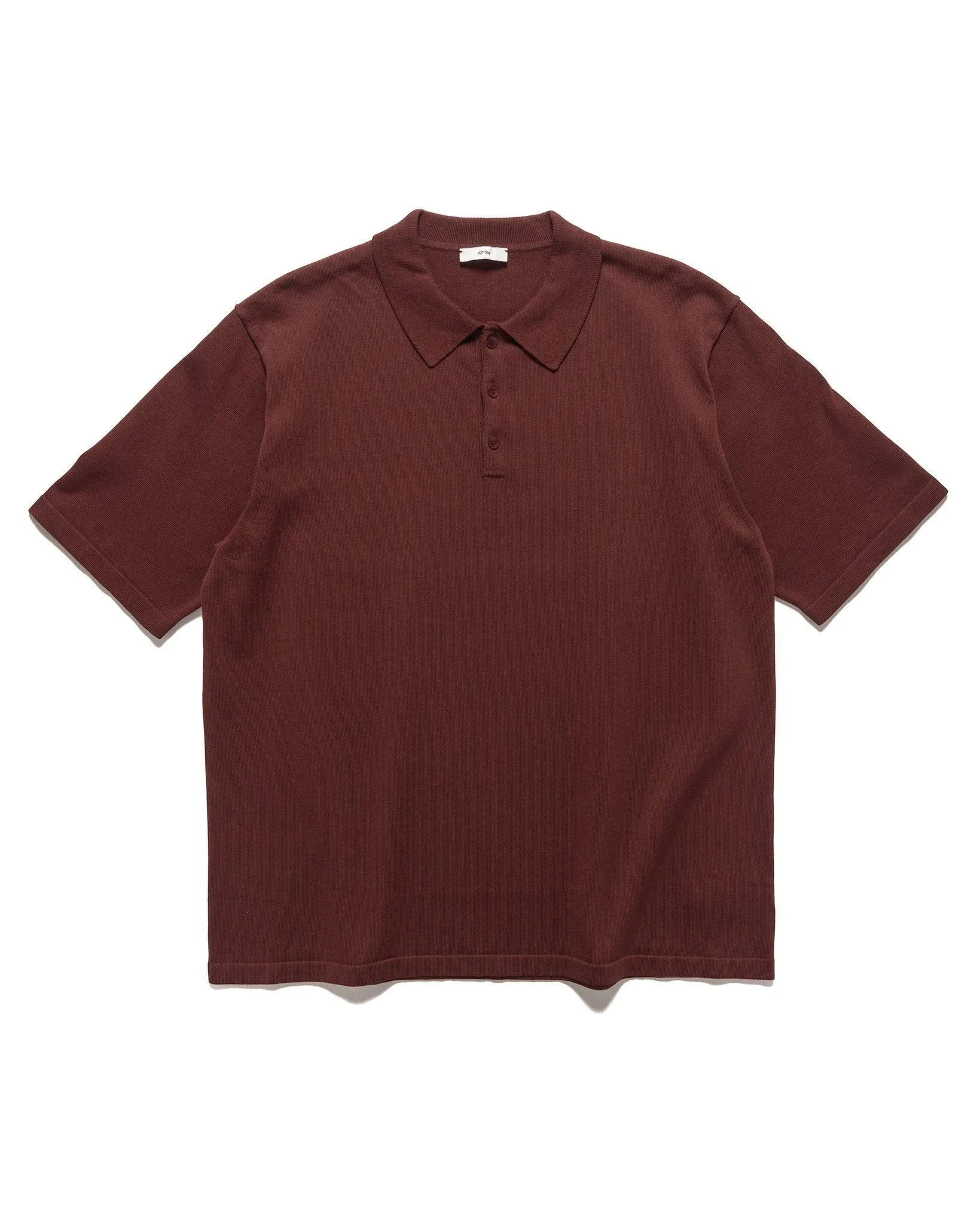 Half Sleeve Polo Knit Natural Dyed Organic Brown