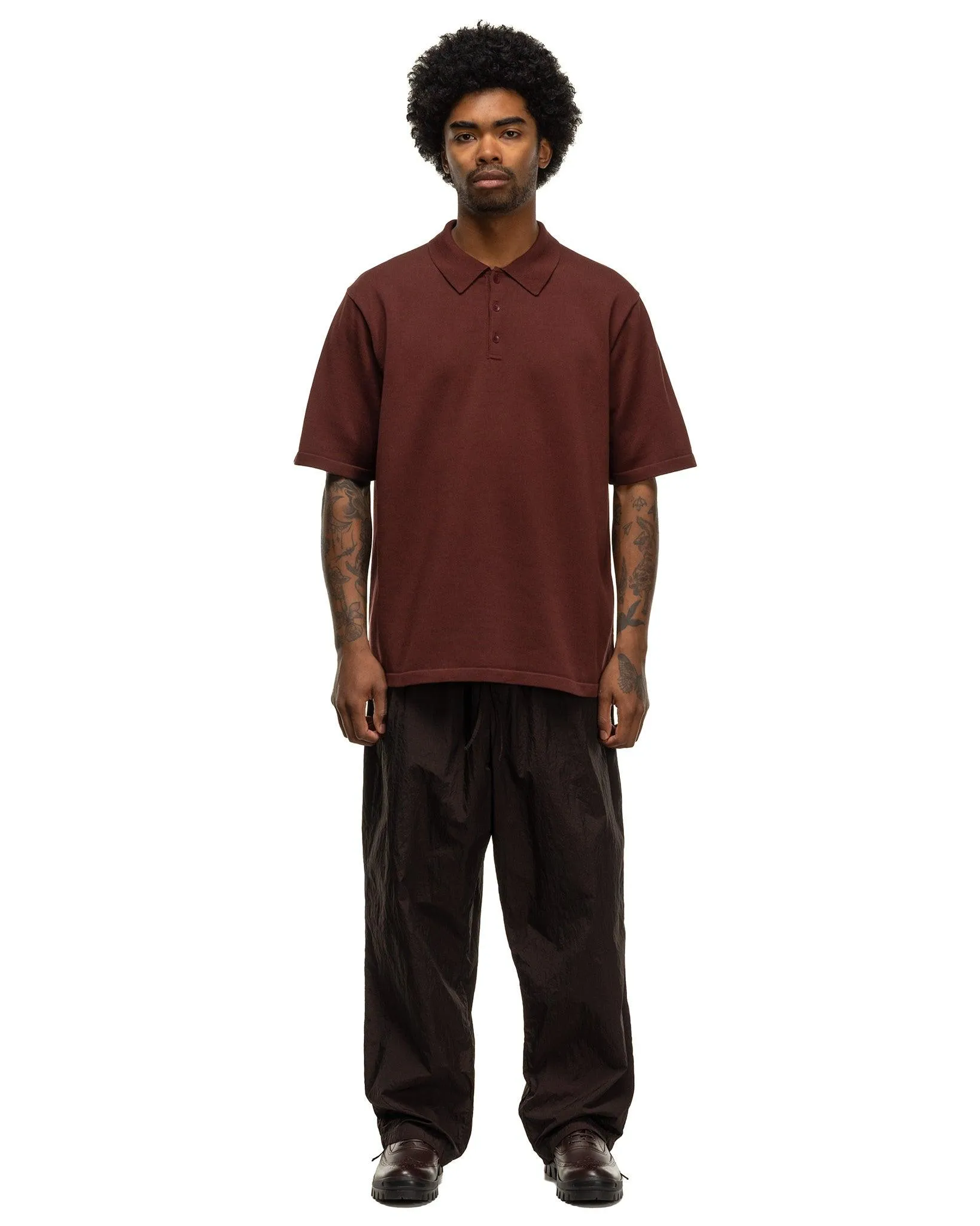 Half Sleeve Polo Knit Natural Dyed Organic Brown