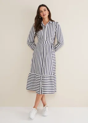 Henley Striped Midaxi Dress