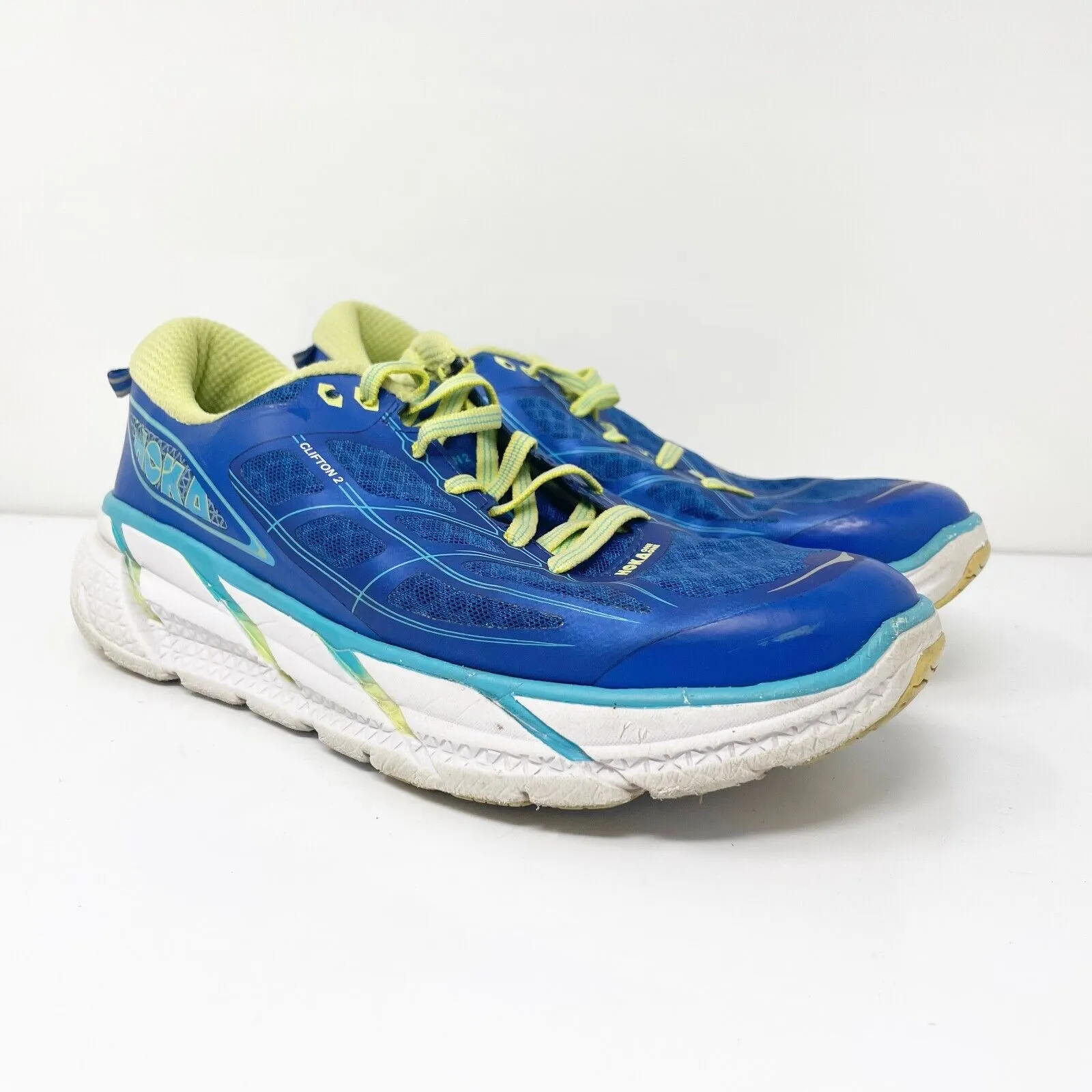 Hoka One One Womens Clifton 2 1008329 TBSLM Blue Running Shoes Sneakers Size 8