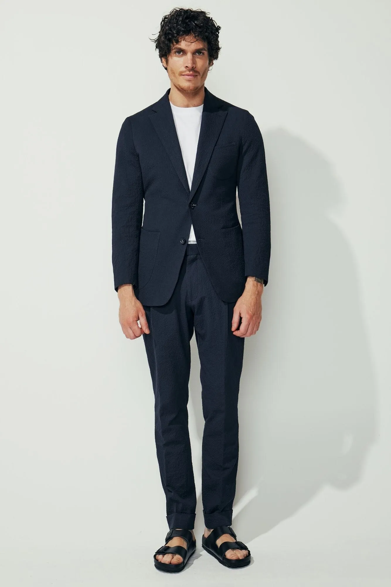 Julius Sports Jacket - Navy Seersucker