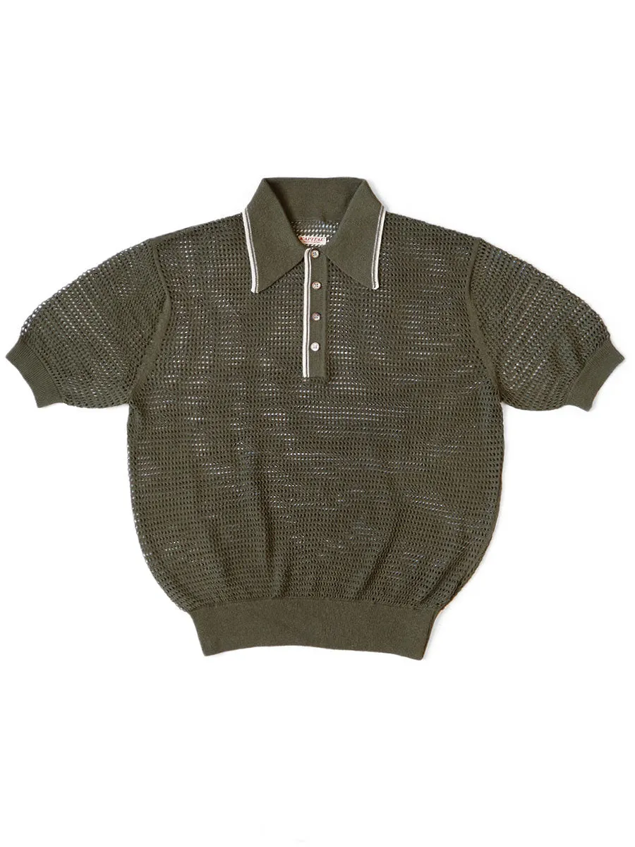 Kapital 12G Mesh Knit Carol Polo tee