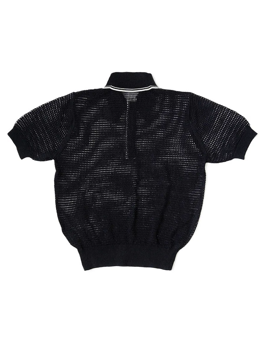 Kapital 12G Mesh Knit Carol Polo tee